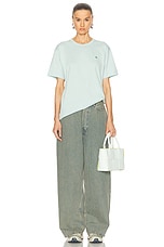 Acne Studios Face Patch Crew Neck Shirt in Dusty Blue, view 5, click to view large image.