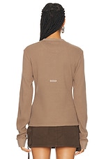 Acne Studios Henley Long Sleeve Top in Taupe Brown, view 3, click to view large image.