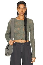 Acne Studios Long Sleeve Knit Top in Seagrass Green, view 1, click to view large image.