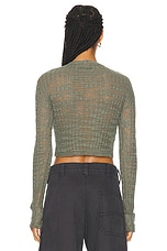 Acne Studios Long Sleeve Knit Top in Seagrass Green, view 3, click to view large image.