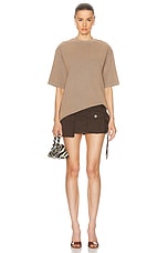 Acne Studios T Shirt in Taupe Brown, view 4, click to view large image.