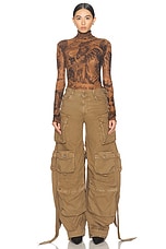 Acne Studios Denise Angel Top in Camel & Black, view 4, click to view large image.