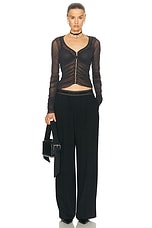 Acne Studios Eloran Top in Anthracite Grey, view 4, click to view large image.