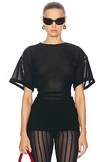 Acne Studios Tanada Power Mesh Top in Black, view 1, click to view large image.