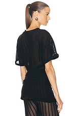 Acne Studios Tanada Power Mesh Top in Black, view 3, click to view large image.