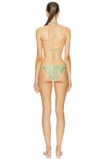 Acne Studios Eini Two Piece Swimsuit in Sage Green, view 3, click to view large image.