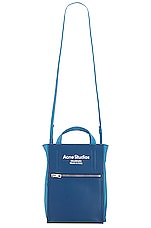 Acne Studios Zipper Front Tote Bag in Powder Blue & Blue, view 1, click to view large image.