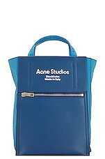 Acne Studios Zipper Front Tote Bag in Powder Blue & Blue, view 3, click to view large image.