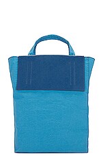 Acne Studios Zipper Front Tote Bag in Powder Blue & Blue, view 4, click to view large image.