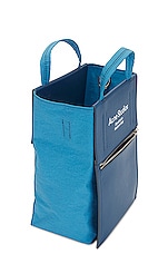 Acne Studios Zipper Front Tote Bag in Powder Blue & Blue, view 6, click to view large image.