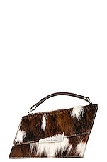 Acne Studios Distortion Mini Top Handle Bag in Multi Brown, view 3, click to view large image.