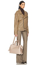 Acne Studios Musubi Tote Bag in Taupe Beige, view 2, click to view large image.