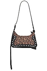 Acne Studios Platt Mini Monogram Bag in Pink & Black, view 3, click to view large image.