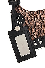 Acne Studios Platt Mini Monogram Bag in Pink & Black, view 7, click to view large image.