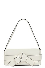 Acne Studios Musubi Elongated Bag in White & Black, view 1, click to view large image.
