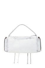 Acne Studios Multipocket Vintage Bag in White & Grey, view 3, click to view large image.