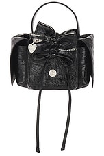 Acne Studios Multipocket Patent Crinkled Bag in Black, view 3, click to view large image.