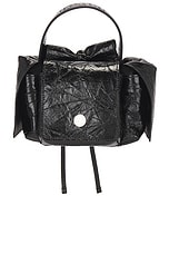 Acne Studios Multipocket Patent Crinkled Bag in Black, view 4, click to view large image.