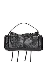 Acne Studios Multipocket Mini Patent Crinkled Bag in Black, view 3, click to view large image.