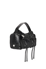 Acne Studios Multipocket Mini Patent Crinkled Bag in Black, view 4, click to view large image.