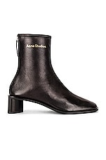 Acne Studios Pointed Ankle Boot in Black & Black, view 1, click to view large image.