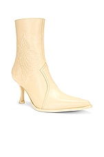 Acne Studios Heeled Boot in Cream Beige, view 2, click to view large image.