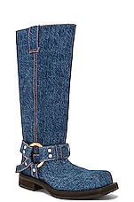 Acne Studios Moto Boot in Blue, view 2, click to view large image.