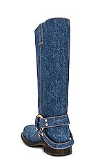 Acne Studios Moto Boot in Blue, view 3, click to view large image.