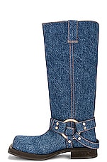 Acne Studios Moto Boot in Blue, view 5, click to view large image.