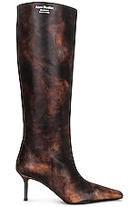 Acne Studios Kitten Heel Boot in Multi Brown, view 1, click to view large image.