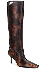 Acne Studios Kitten Heel Boot in Multi Brown, view 2, click to view large image.