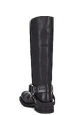 Acne Studios Moto Boot in Black, view 3, click to view large image.