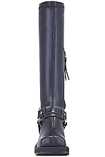 Acne Studios Tall Moto Boot in Black, view 4, click to view large image.