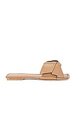 Acne Studios Bow Slide in Camel Brown, view 1, click to view large image.
