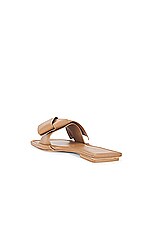Acne Studios Bow Slide in Camel Brown, view 3, click to view large image.