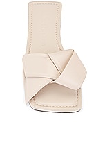 Acne Studios Bow Slide in Taupe Beige, view 4, click to view large image.