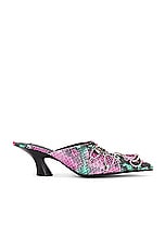 Acne Studios Mule Pump in Pink & Green, view 2, click to view large image.