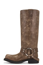 Acne Studios Motorcycle Boot in Greige, view 5, click to view large image.