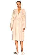 ASCENO The Athens Robe in Peach, view 1, click to view large image.