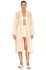 ASCENO The Athens Robe in Peach, view 2, click to view large image.