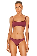 ASCENO The Portofino Bikini Top in Burgundy, view 1, click to view large image.