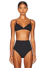 ASCENO The Genoa Bikini Top in Black, view 1, click to view large image.