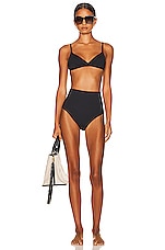 ASCENO The Genoa Bikini Top in Black, view 4, click to view large image.