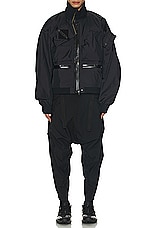 Acronym P30A-E Encapsulated Nylon Articulated Cargo Pant in Black, view 8, click to view large image.