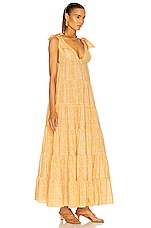 ADRIANA DEGREAS Tortoise Long Dress in Yellow, view 2, click to view large image.
