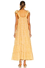 ADRIANA DEGREAS Tortoise Long Dress in Yellow, view 3, click to view large image.
