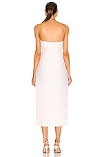 ADRIANA DEGREAS Montaigne Cut-Out Midi Dress in Off White, view 3, click to view large image.