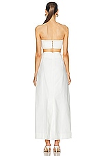 ADRIANA DEGREAS Cotton Solid Top &amp; Skirt Set in Off White, view 3, click to view large image.