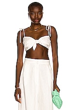 ADRIANA DEGREAS Solid Top in Off White, view 1, click to view large image.