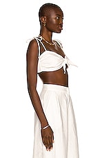 ADRIANA DEGREAS Solid Top in Off White, view 2, click to view large image.